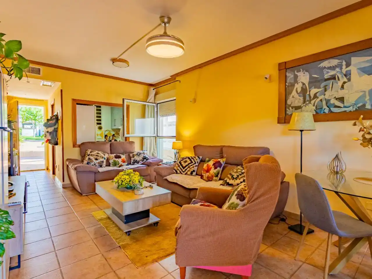 Living room of Flat for sale in Vera  with Air Conditioner, Private garden and Parquet flooring