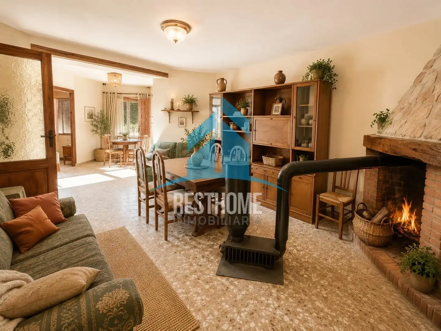 Sala de estar de Casa adosada en venta en Alborea
