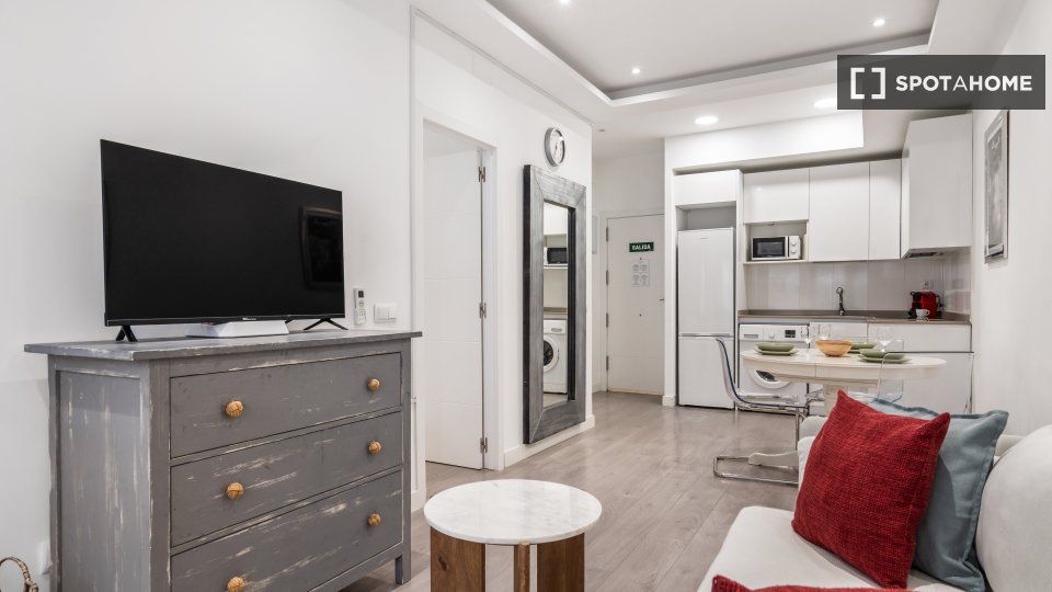 Sala d'estar de Pis de lloguer en  Madrid Capital amb Aire condicionat, Calefacció i Moblat