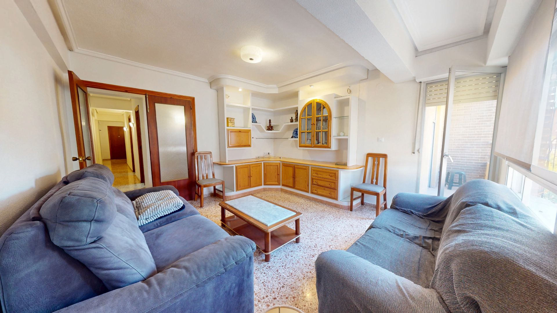 Living room of Flat for sale in Elda  with Furnished and Balcony