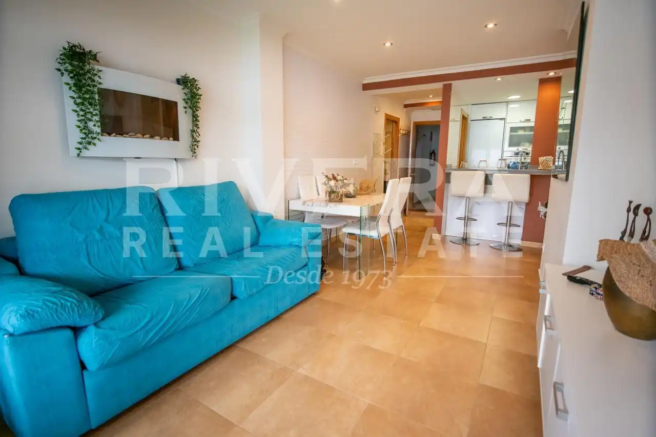 Wohnzimmer von Wohnung zum Verkauf in Sanxenxo mit Heizung, Terrasse und Abstellraum