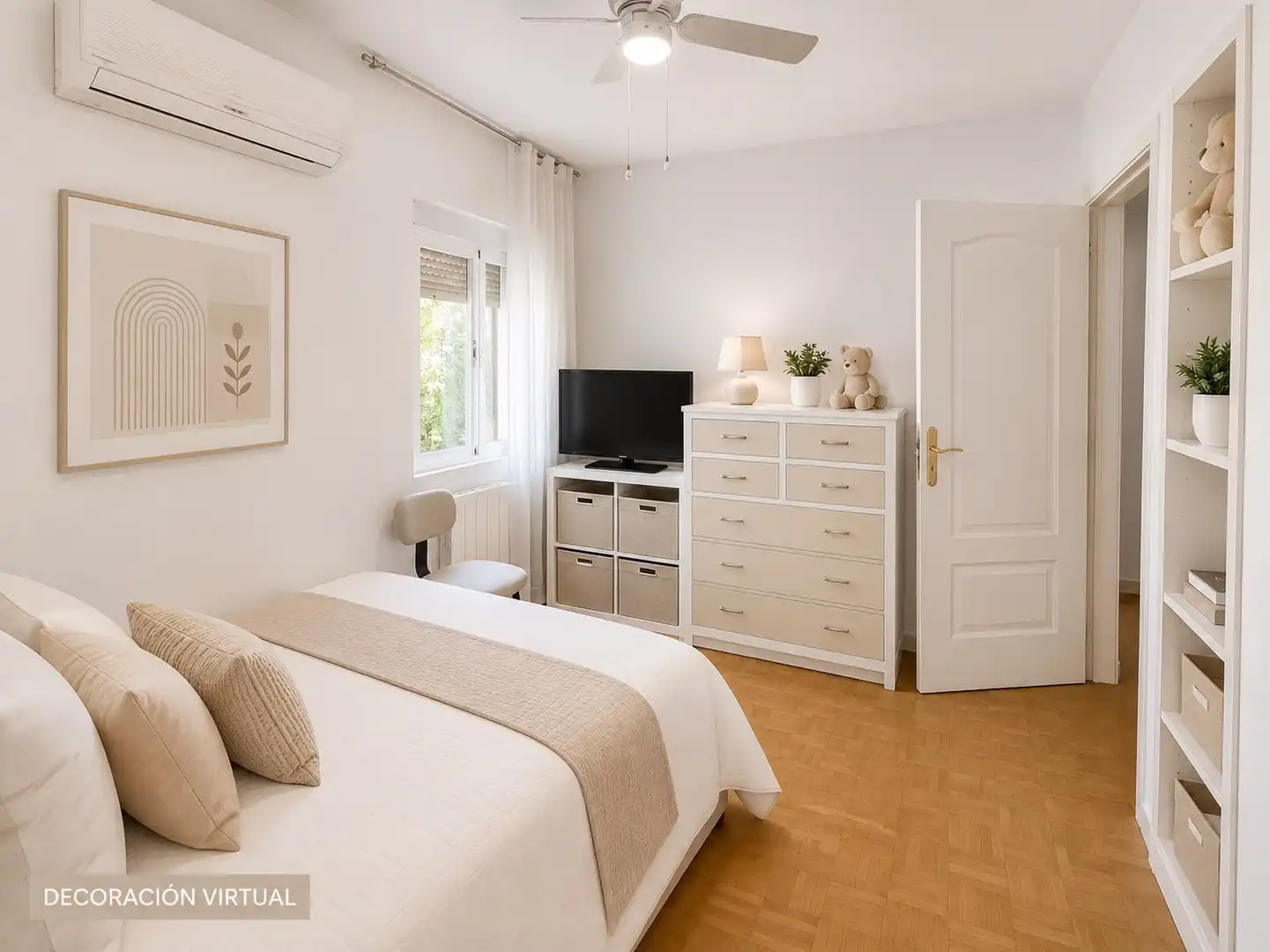 Bedroom of Flat for sale in Madrid  with Air Conditioner, Heating and Parquet flooring