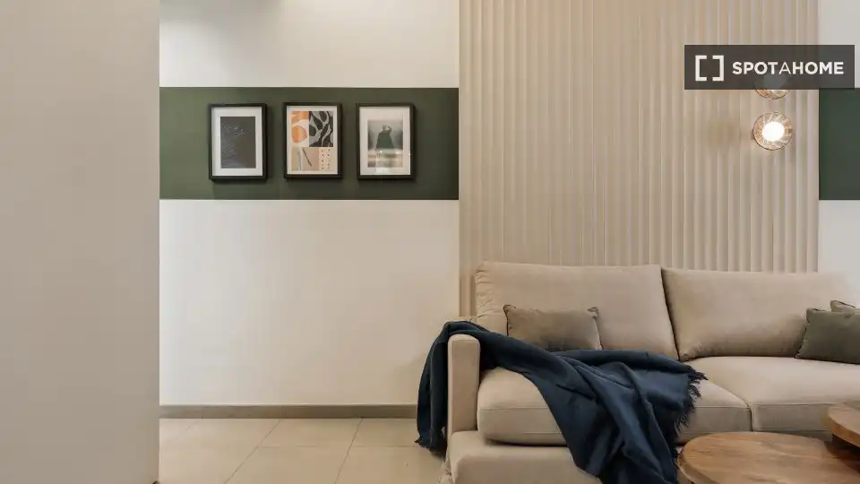 Sala de estar de Piso de alquiler en Barcelona con Aire acondicionado, Calefacción y Amueblado