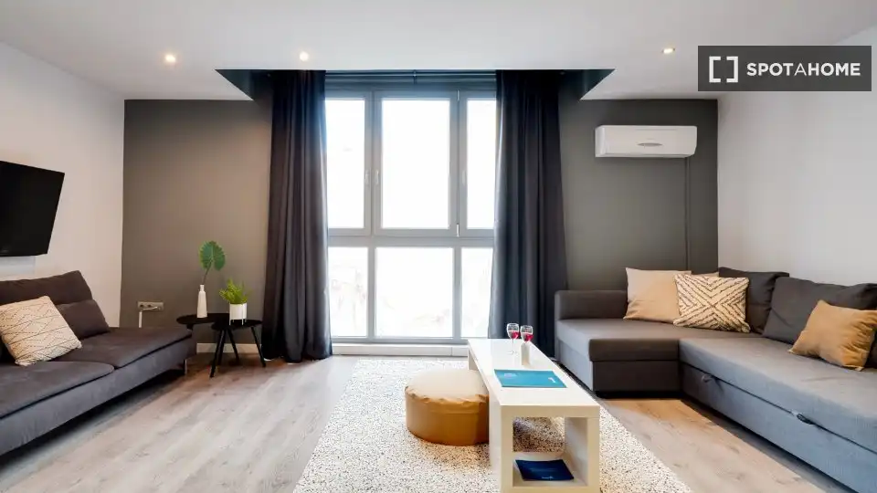 Sala de estar de Piso de alquiler en Barcelona con Aire acondicionado, Calefacción y Amueblado