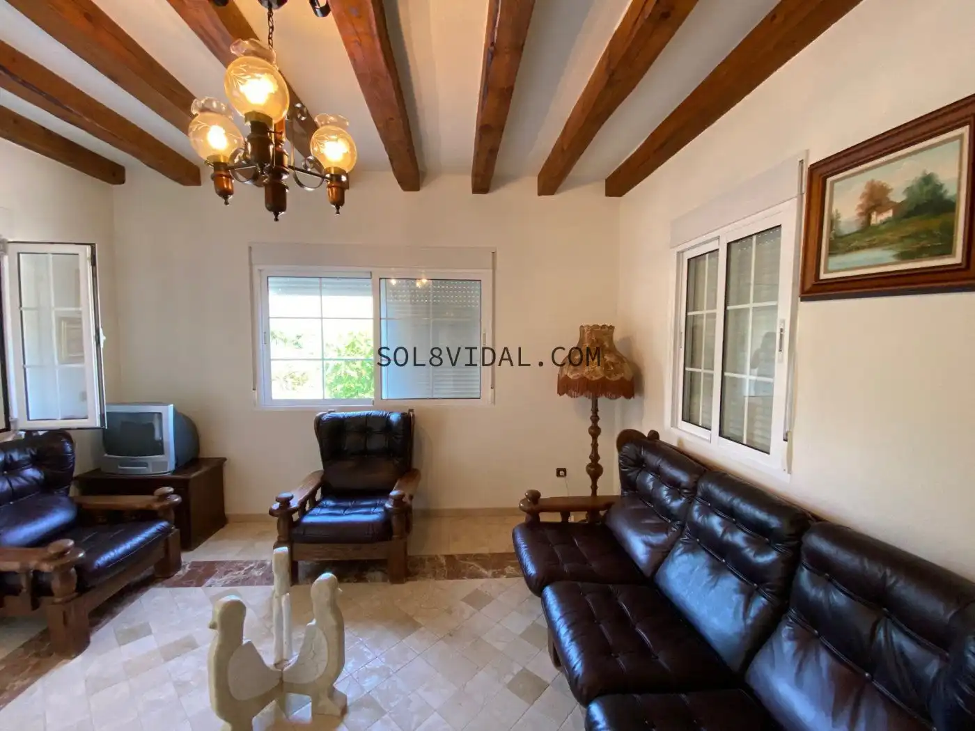 Sala d'estar de Casa o xalet en venda en Orihuela amb Aire condicionat, Jardí privat i Terrassa