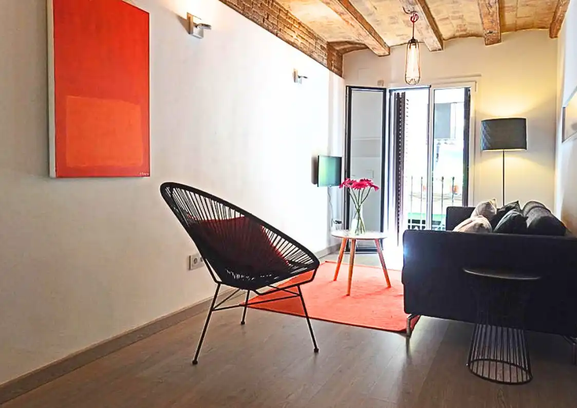 Sala de estar de Piso en venta en Barcelona con Aire acondicionado, Calefacción y Amueblado