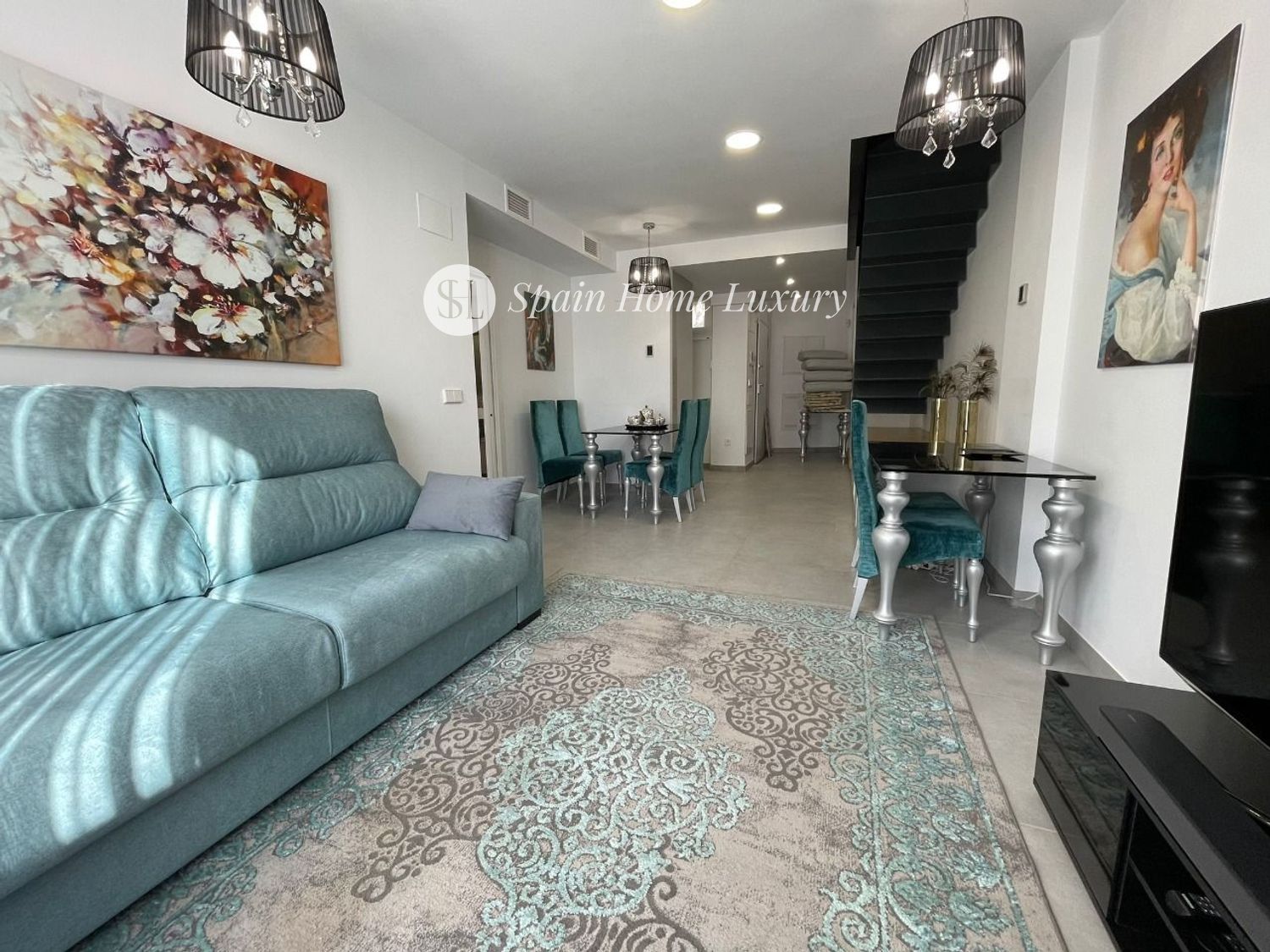 Sala d'estar de Casa adosada en venda en Villajoyosa / La Vila Joiosa amb Aire condicionat, Terrassa i Traster