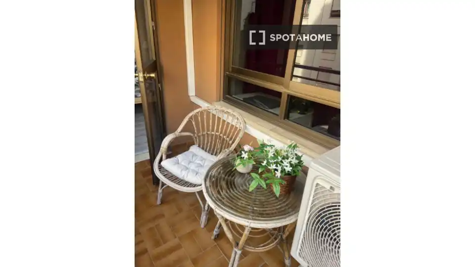 Balcony of Flat for share in  Palma de Mallorca  with Air Conditioner, Terrace and Furnished