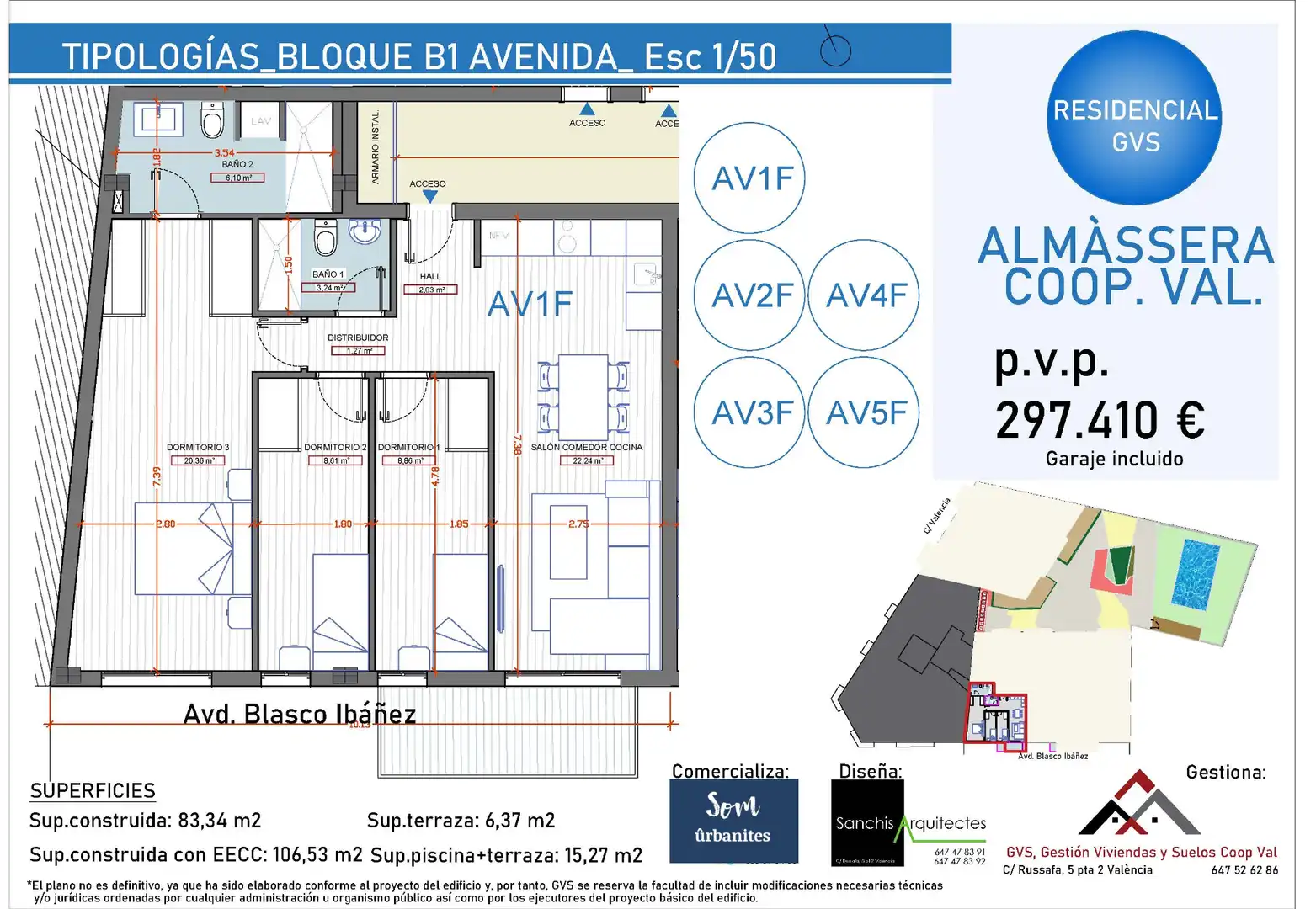 Wohnung zum Verkauf in Almàssera mit Terrasse, Abstellraum und Gemeinschaftspool
