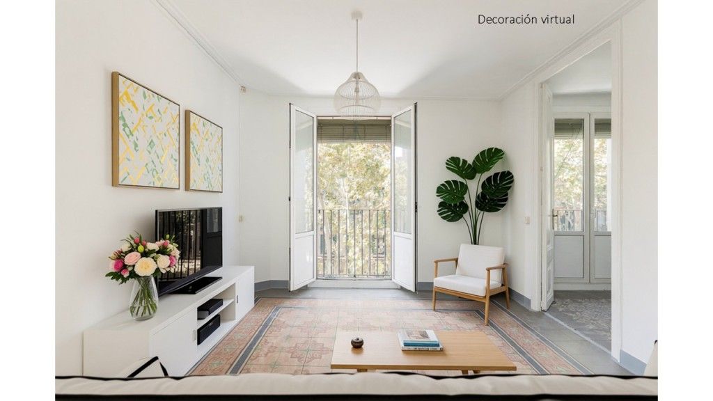 Sala de estar de Apartamento en venta en  Barcelona Capital con Aire acondicionado y Balcón
