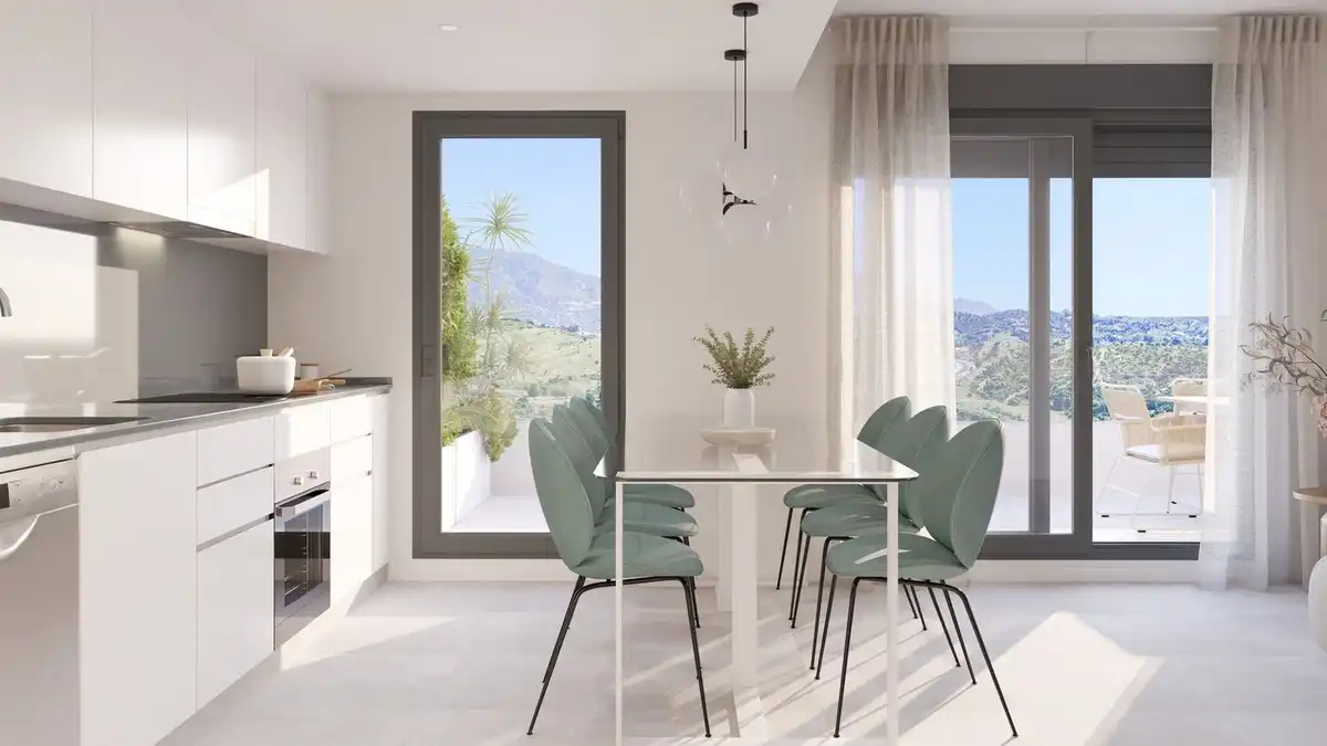 Cocina de Apartamento en venta en Mijas con Aire acondicionado, Terraza y Trastero