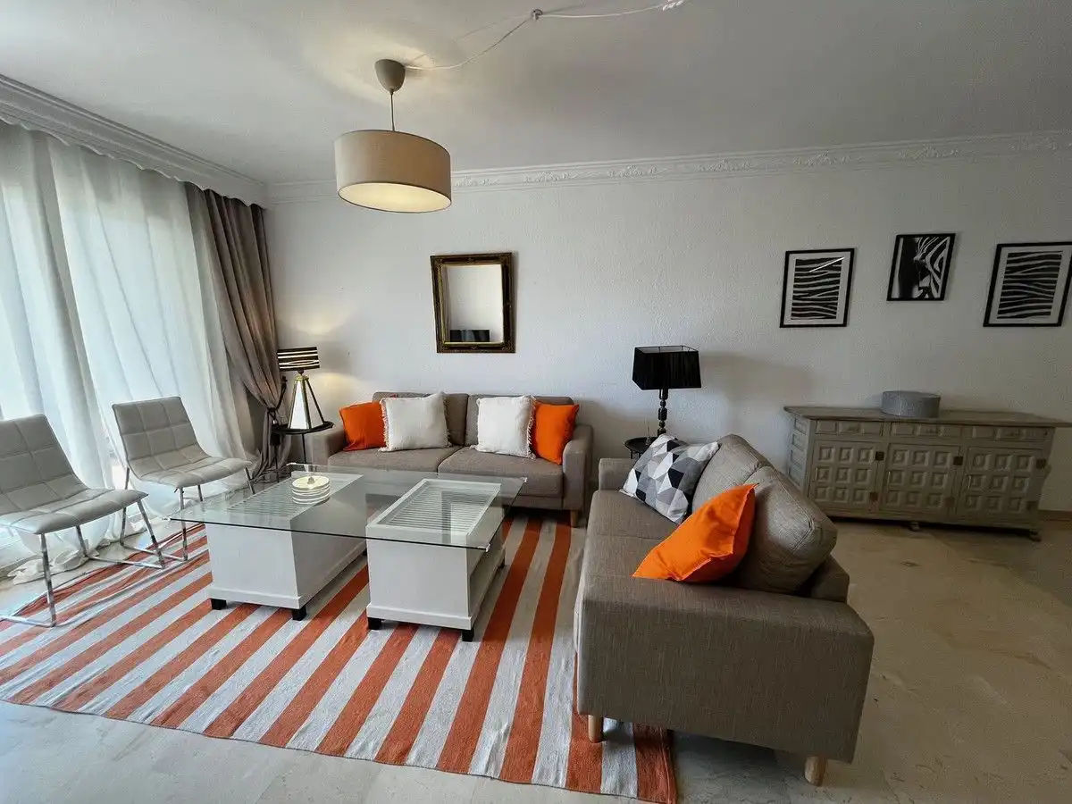 Living room of Apartments for rent in Estepona  with Terrace, Furnished and Community pool