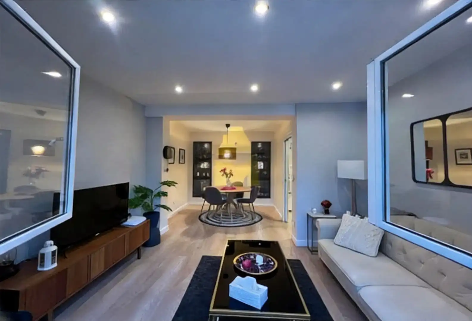 Living room of Flat for rent in Ferrol  with Heating, Terrace and Furnished