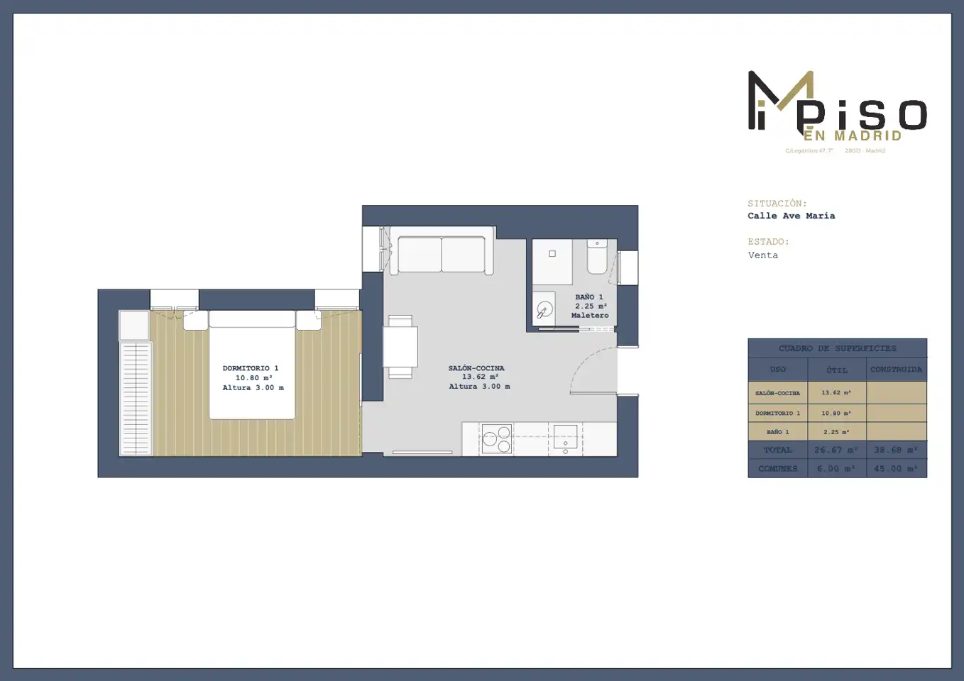 Apartamento de alquiler en Madrid con Aire acondicionado, Calefacción y Parquet