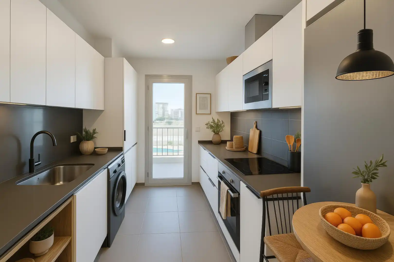 Küche von Wohnung zur Miete in Dos Hermanas mit Klimaanlage, Heizung und Parkett