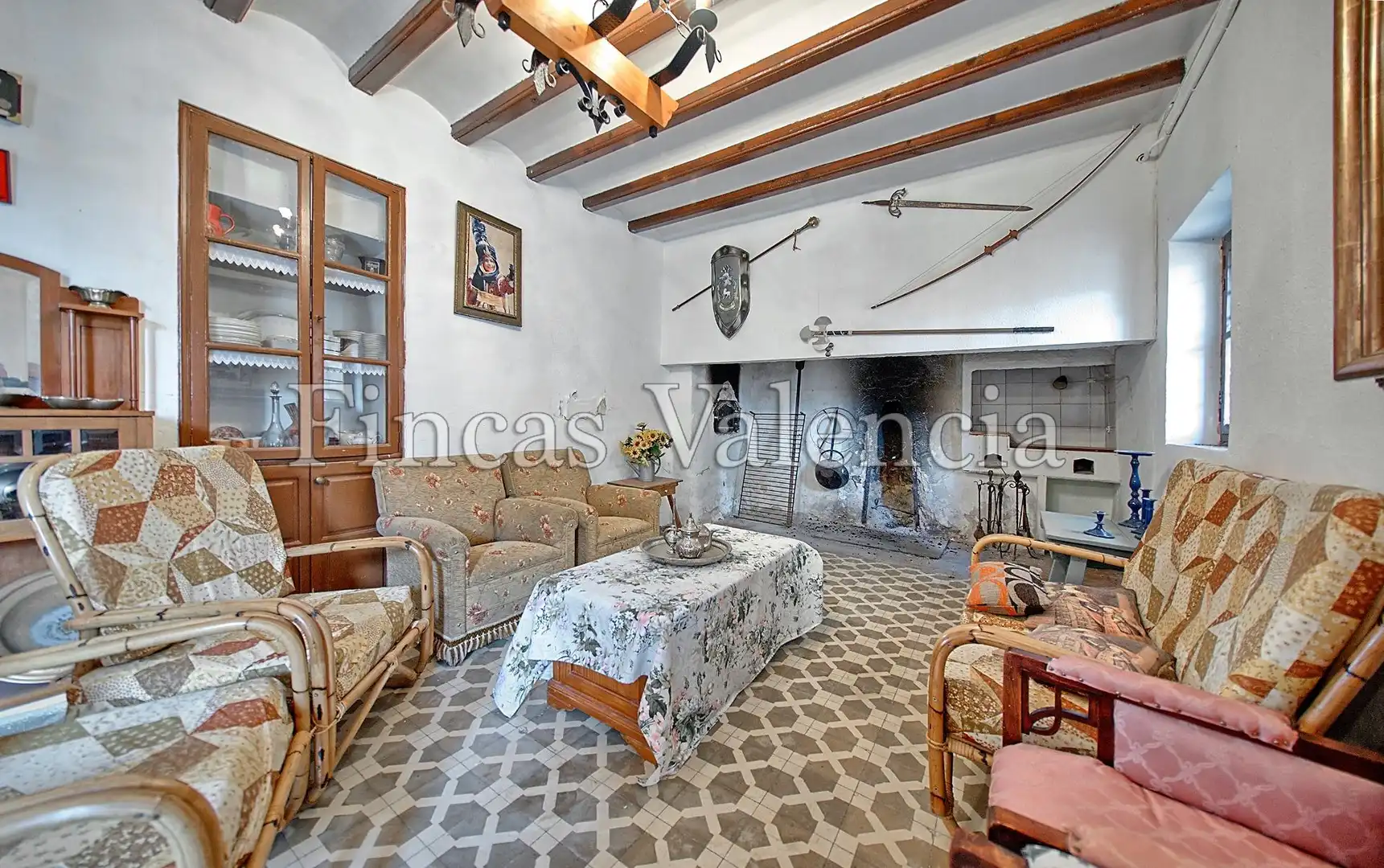 Sala de estar de Finca rústica en venta en Alcoy / Alcoi con Terraza, Trastero y Piscina