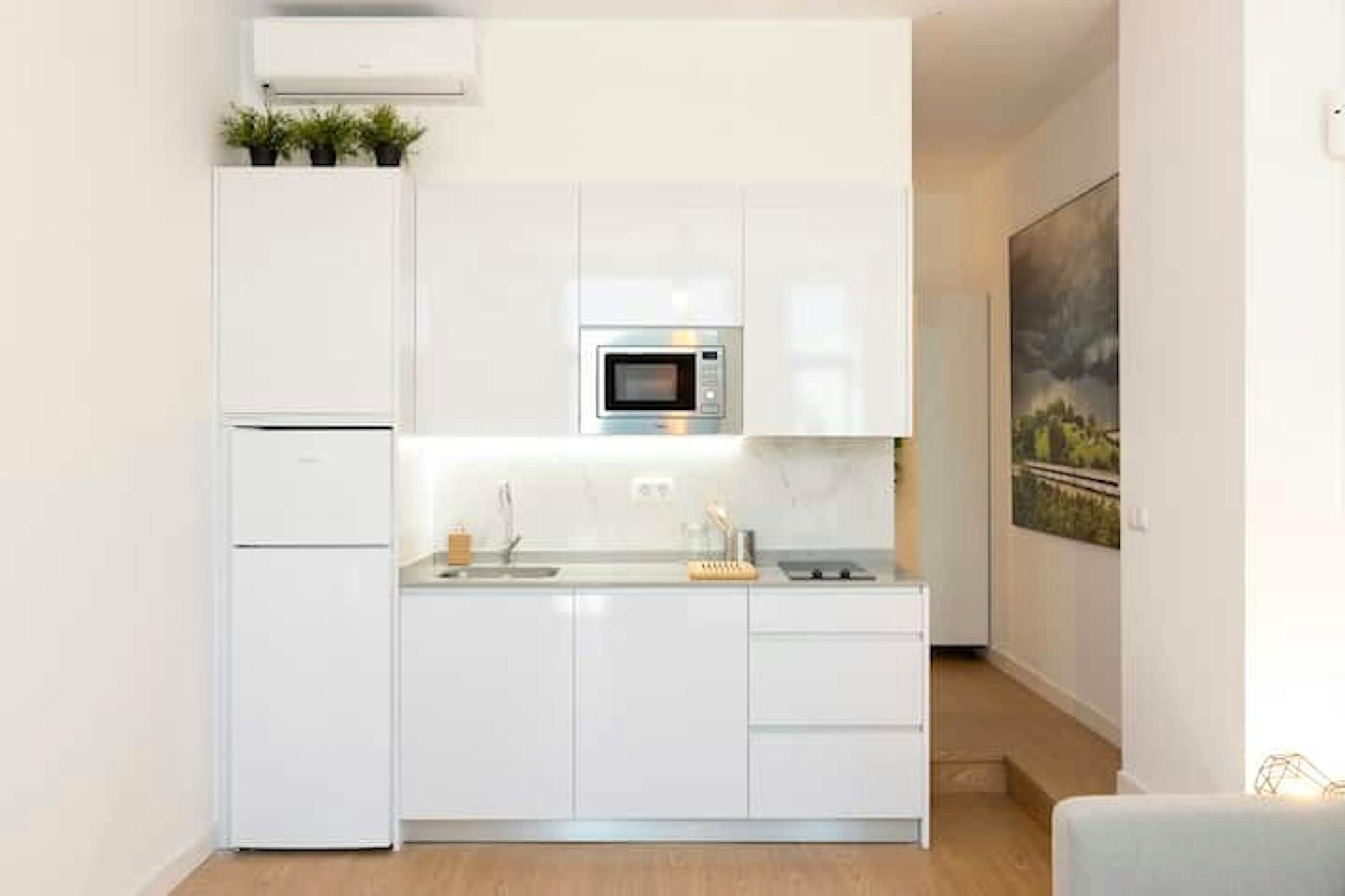 Kitchen of Flat to rent in  Madrid Capital  with Air Conditioner, Furnished and TV