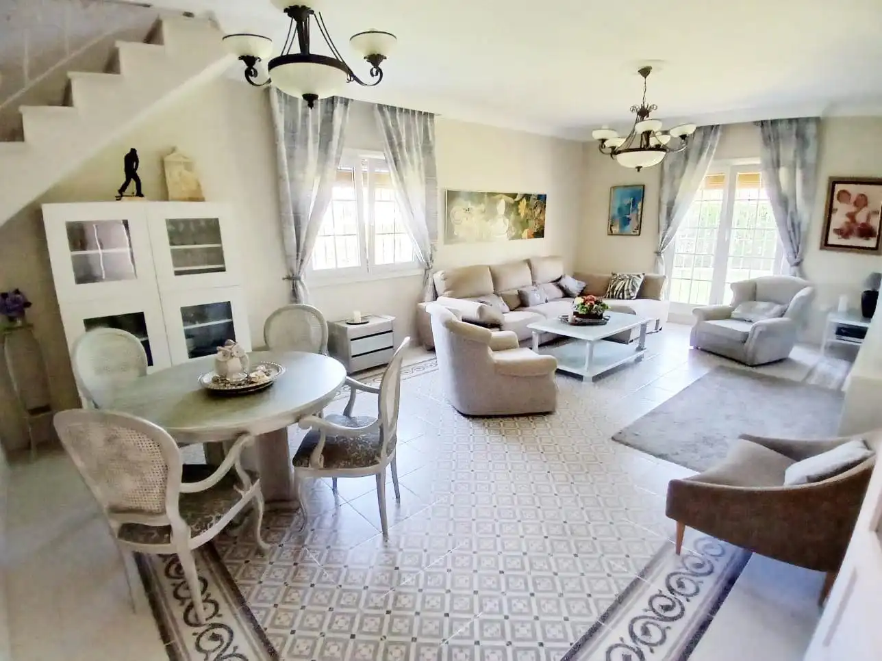 Sala de estar de Casa o chalet en venta en Aljaraque con Calefacción, Jardín privado y Piscina