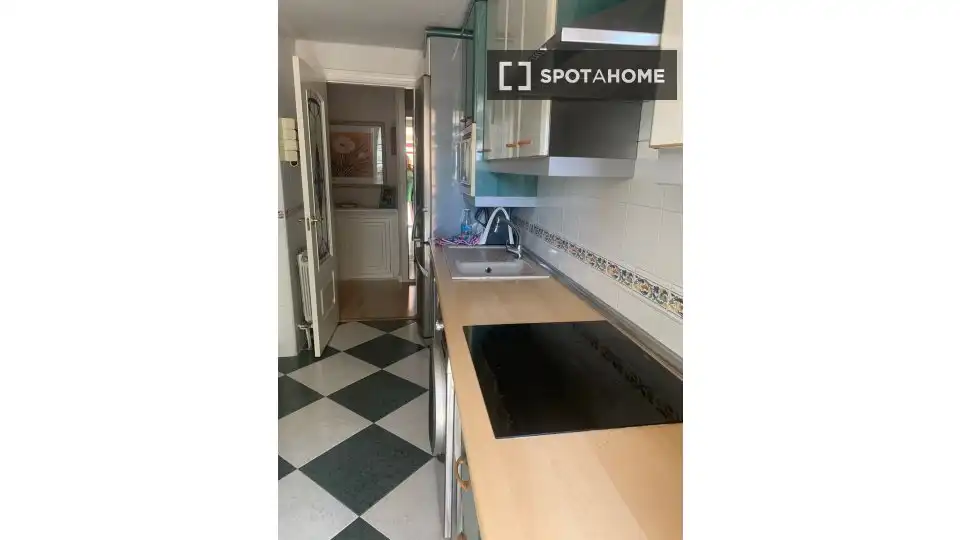 Kitchen of Flat for share in Madrid  with Air Conditioner, Heating and Furnished