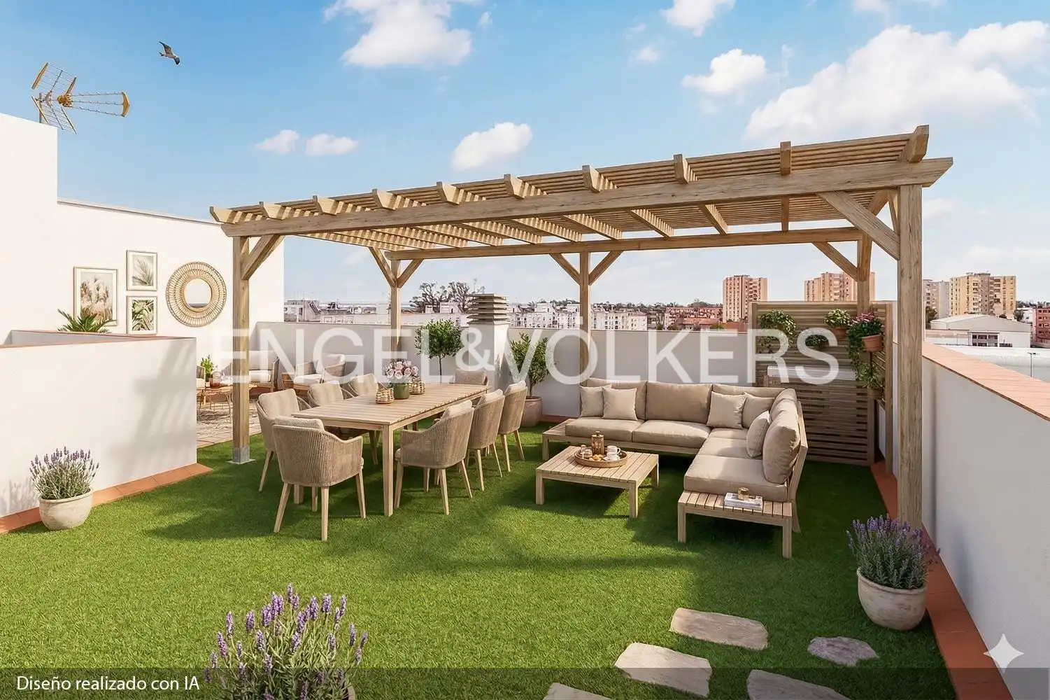Terrasse von Wohnung zum Verkauf in Isla Cristina mit Klimaanlage, Heizung und Terrasse