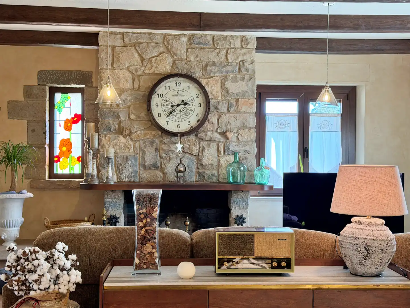 Sala de estar de Finca rústica en venta en Moià con Calefacción, Jardín privado y Parquet