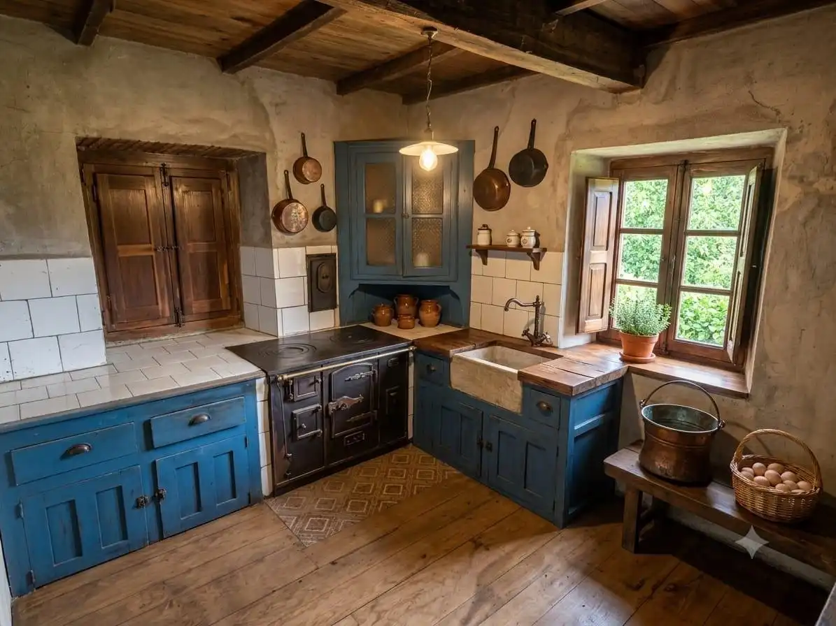 Küche von Country house zum Verkauf in Belmonte de Miranda mit Privatgarten und Abstellraum