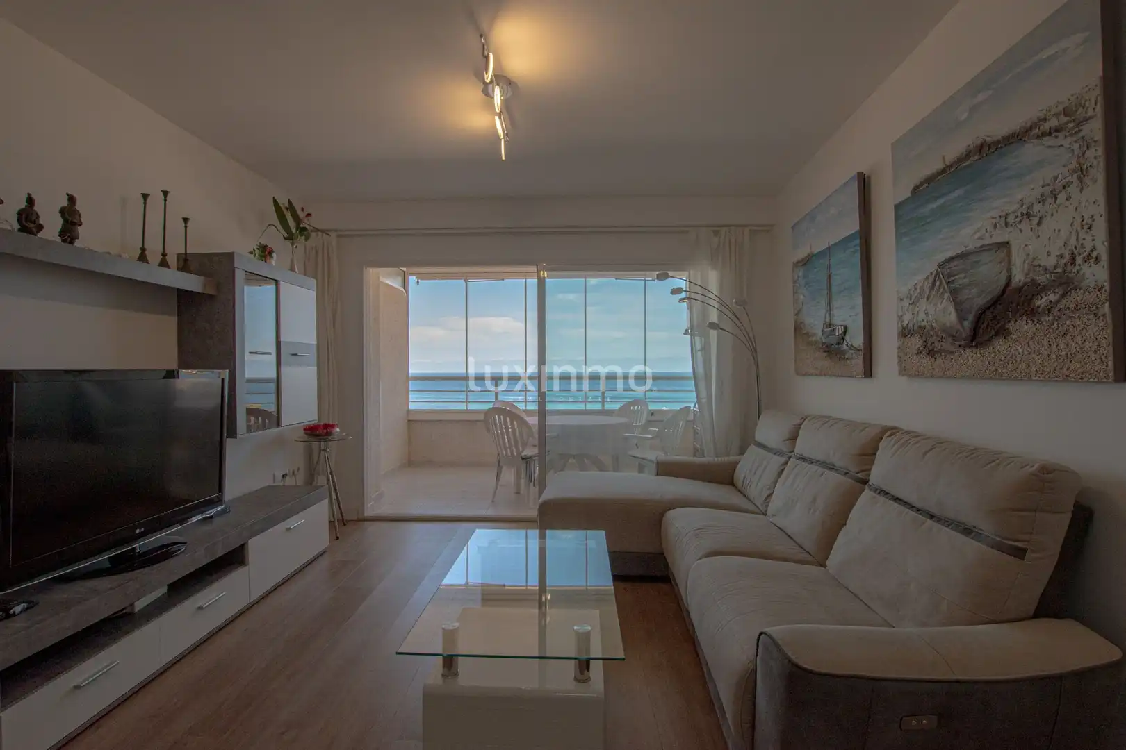 Living room of Flat for sale in Calpe / Calp  with Air Conditioner, Private garden and Terrace