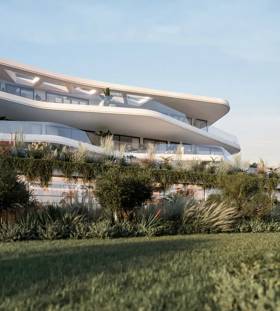 Vista exterior de Planta baja en venta en Estepona con Jardín privado, Terraza y Trastero