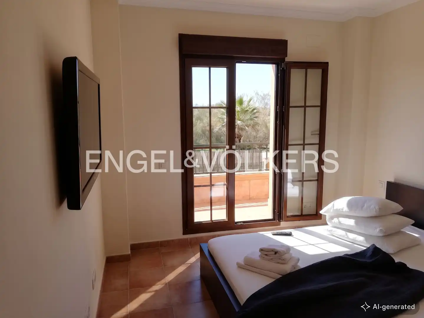 Schlafzimmer von Wohnung zur Miete in Ayamonte mit Klimaanlage, Heizung und Privatgarten