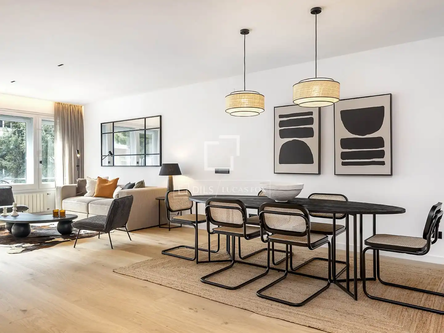 Dining room of Flat for rent in Barcelona  with Air Conditioner, Heating and Parquet flooring