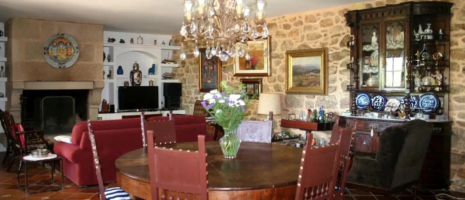 Comedor de Finca rústica en venta en Teo con Calefacción, Jardín privado y Terraza