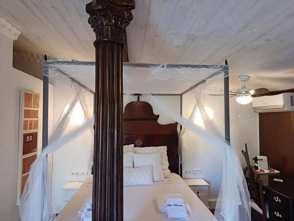 Schlafzimmer von Haus oder Chalet zur Miete in L'Ametlla de Mar  mit Klimaanlage, Privatgarten und Schwimmbad