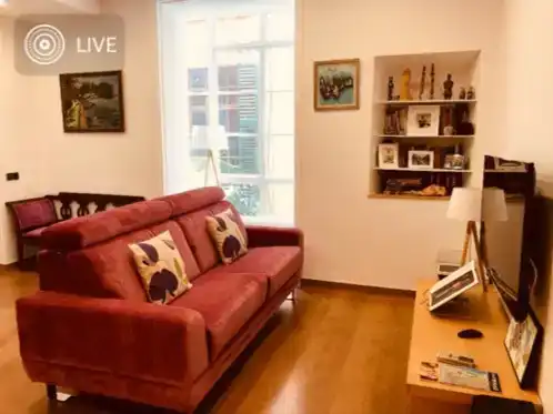 Sala d'estar de Pis de lloguer en  Palma de Mallorca amb Aire condicionat i Balcó