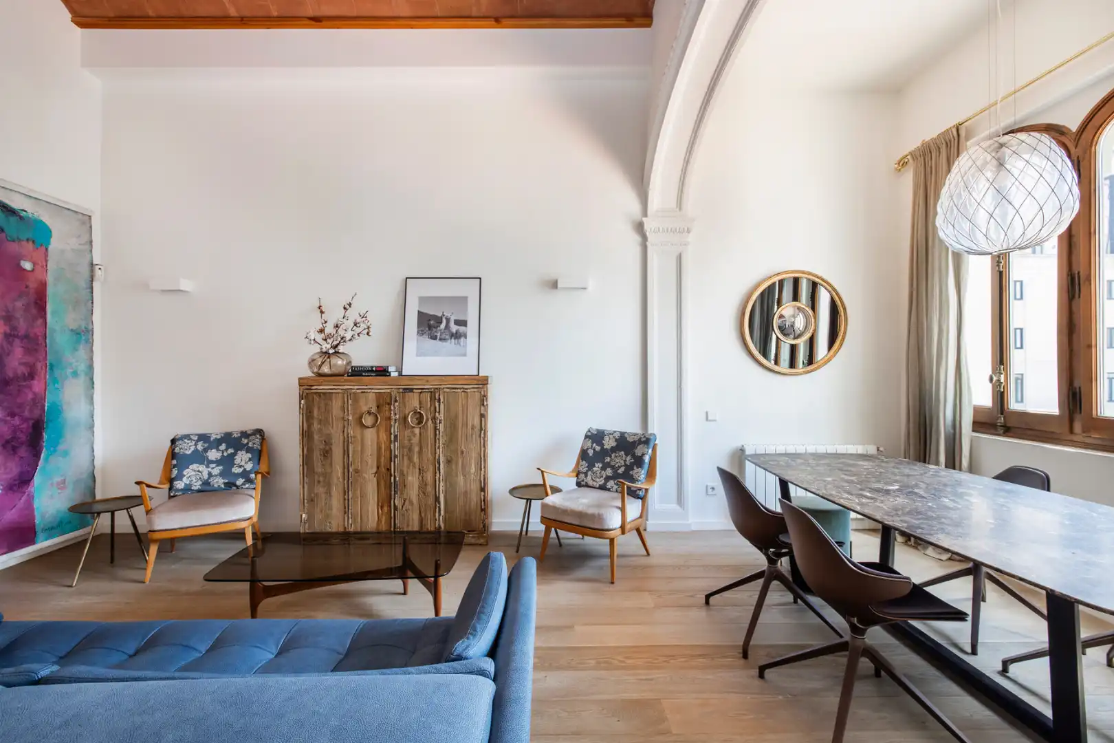 Living room of Apartments for rent in Barcelona  with Air Conditioner, Heating and Terrace