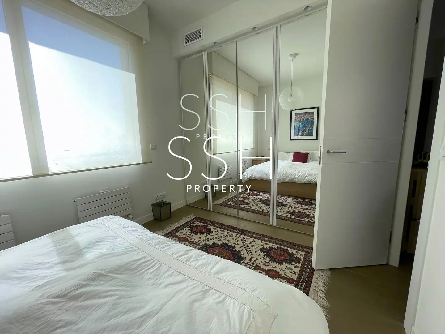 Schlafzimmer von Wohnung zur Miete in Madrid mit Klimaanlage, Terrasse und Möbliert
