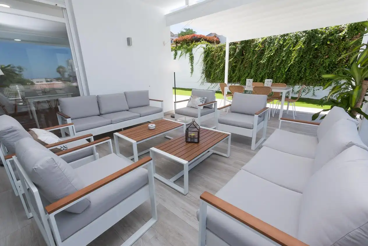 Terraza de Casa o chalet de alquiler en Sanlúcar de Barrameda con Aire acondicionado, Jardín privado y Terraza
