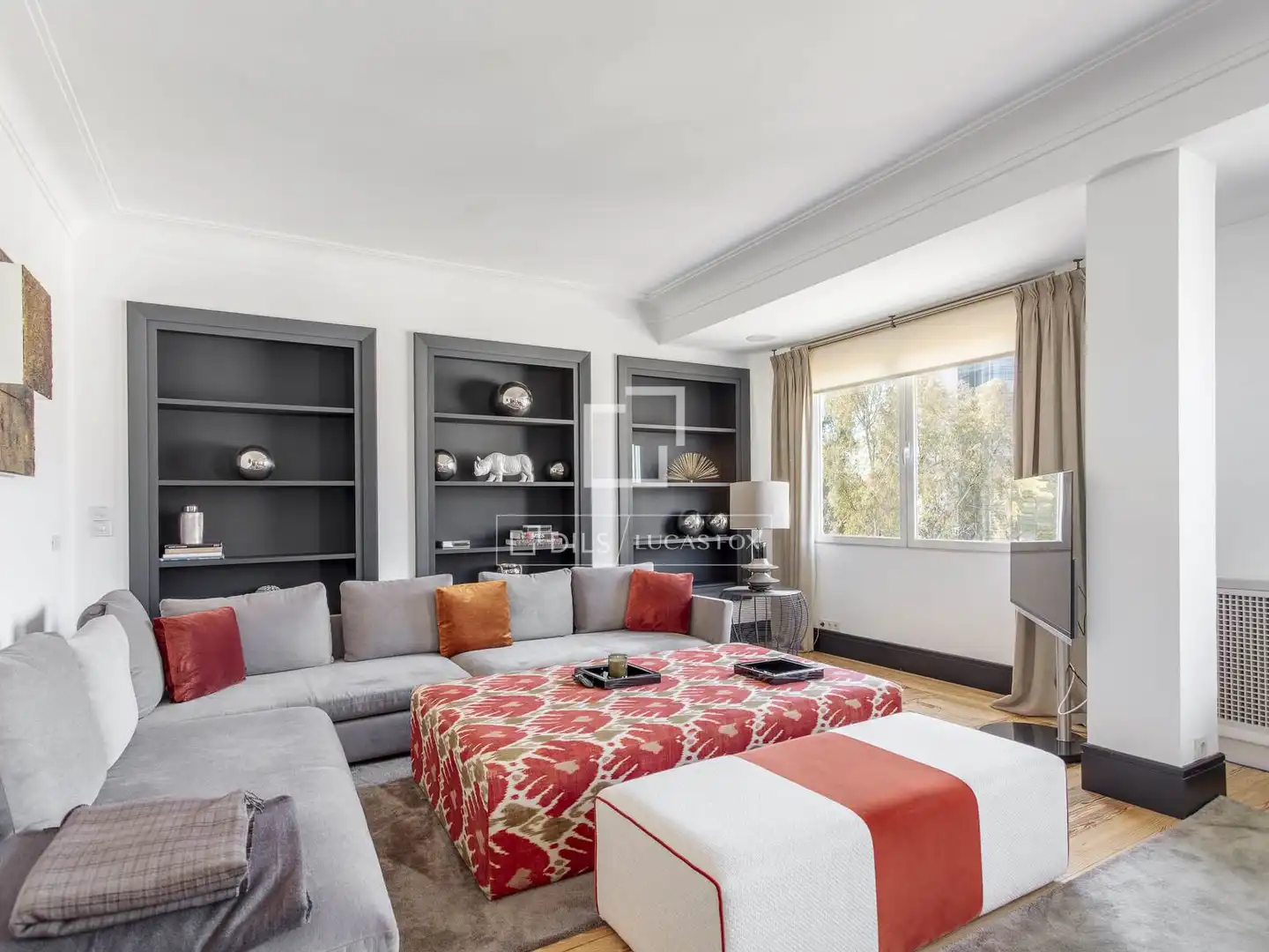 Wohnzimmer von Wohnung zur Miete in Madrid mit Klimaanlage, Heizung und Parkett