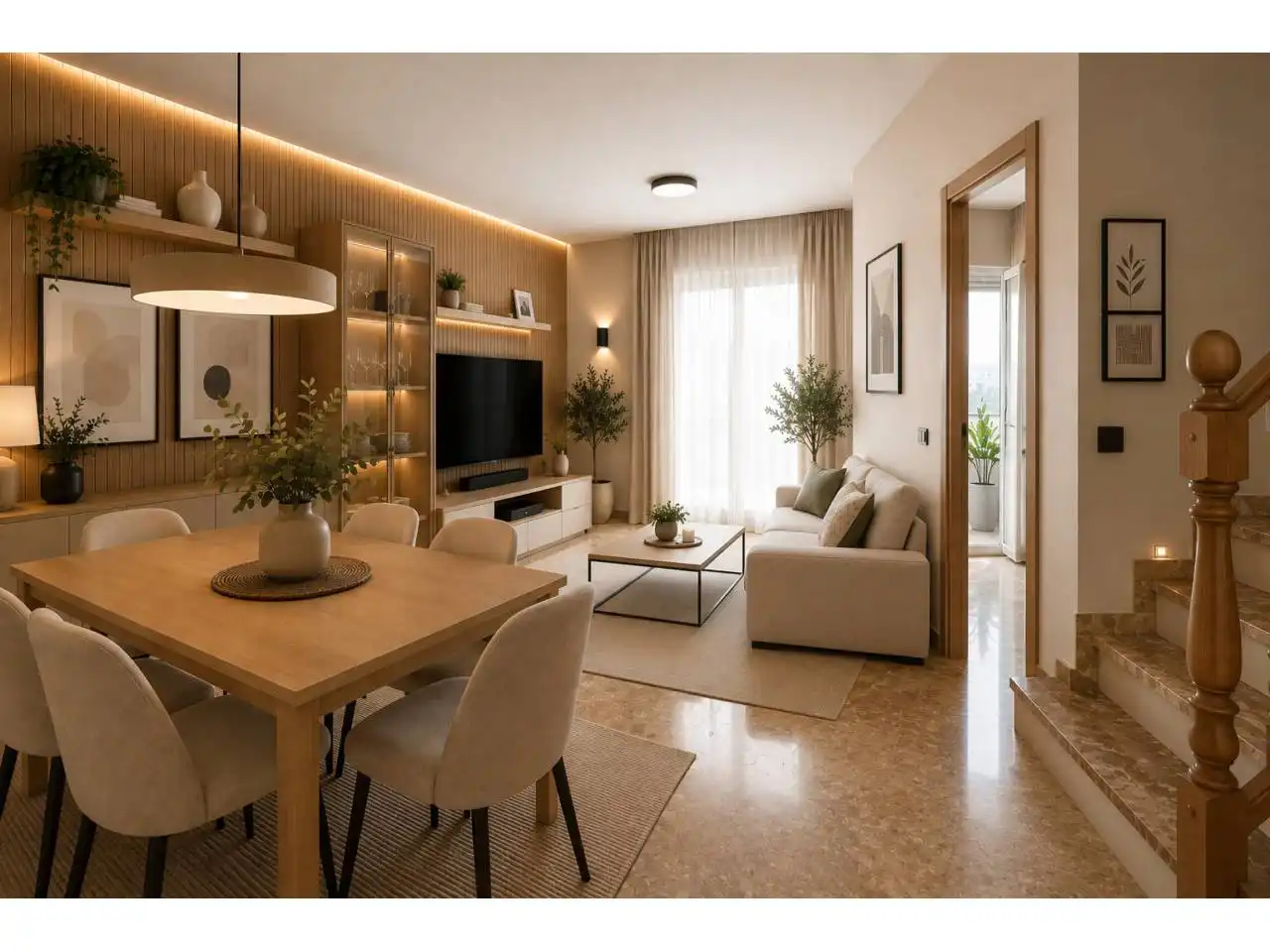 Wohnzimmer von Maisonette zum Verkauf in L'Hospitalet de Llobregat mit Klimaanlage, Heizung und Terrasse