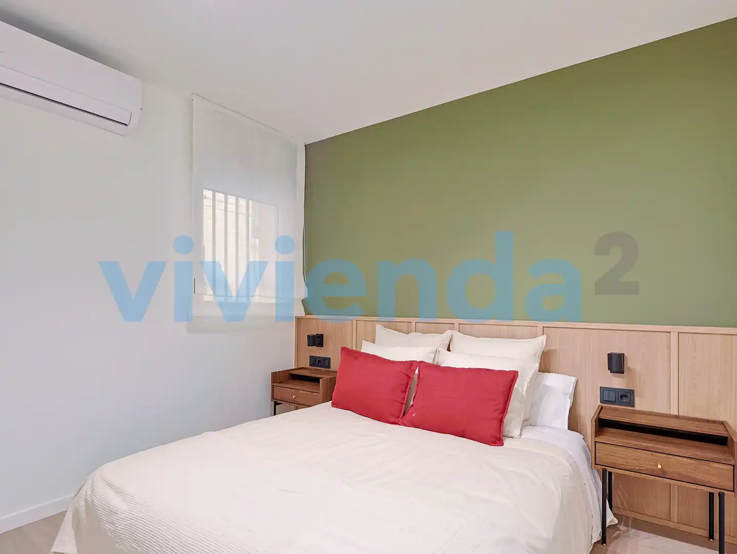 Schlafzimmer von Wohnung zur Miete in Madrid mit Klimaanlage und Balkon