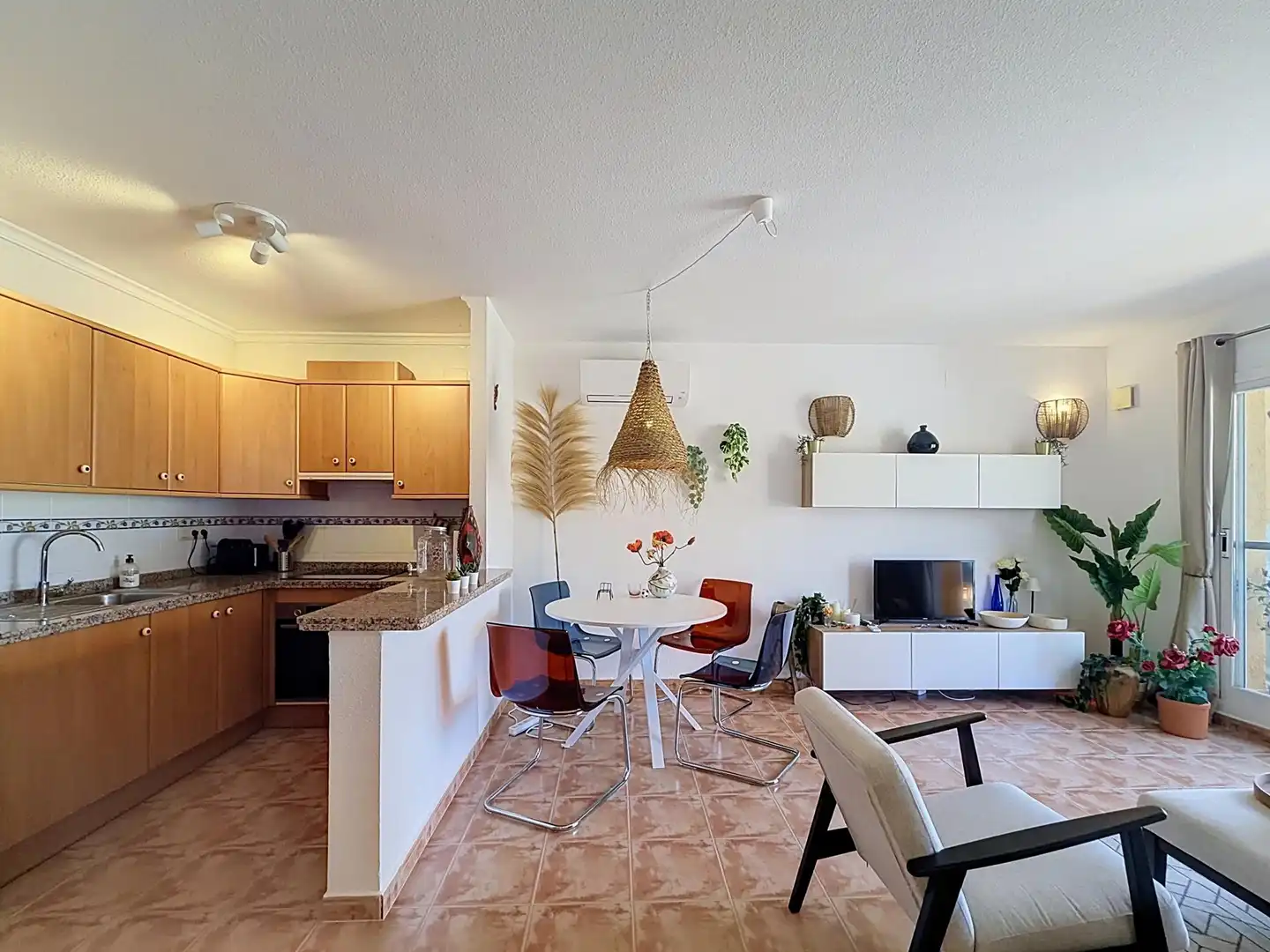 Sala d'estar de Apartament en venda en Benitachell / El Poble Nou de Benitatxell amb Aire condicionat, Calefacció i Terrassa