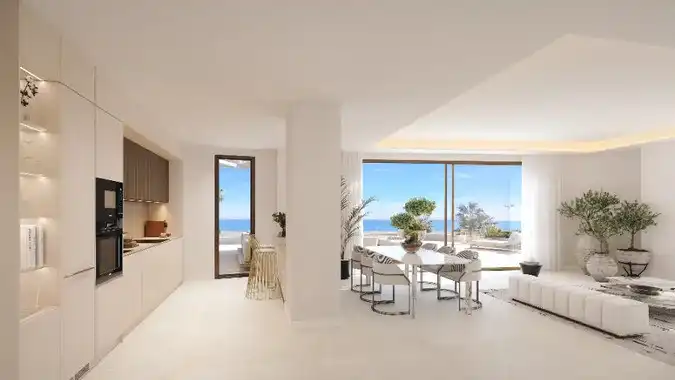 Sala de estar de Dúplex en venta en Málaga con Aire acondicionado, Terraza y Piscina