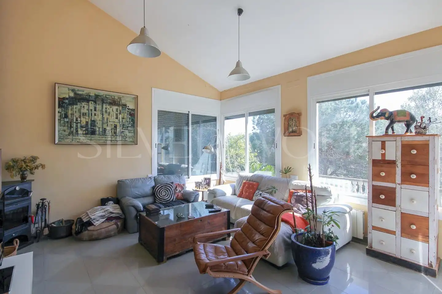 Sala de estar de Casa o chalet en venta en Òrrius con Aire acondicionado, Calefacción y Jardín privado