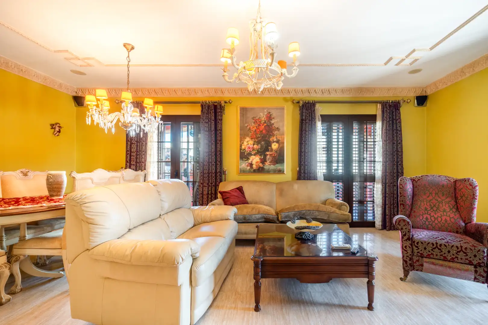 Sala de estar de Casa o chalet en venta en Mijas con Aire acondicionado, Calefacción y Jardín privado