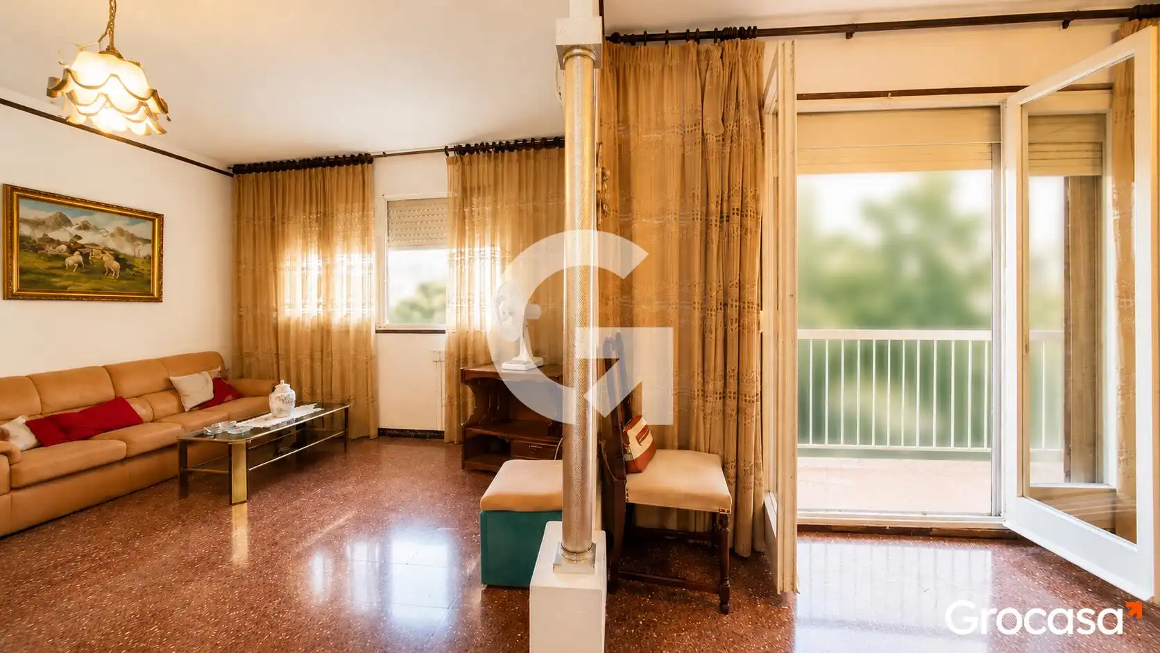Living room of Flat for sale in L'Hospitalet de Llobregat  with Air Conditioner and Balcony