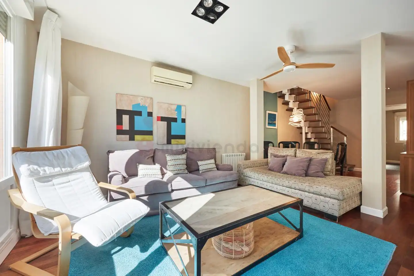 Living room of Duplexes for rent in Madrid  with Air Conditioner, Heating and Terrace