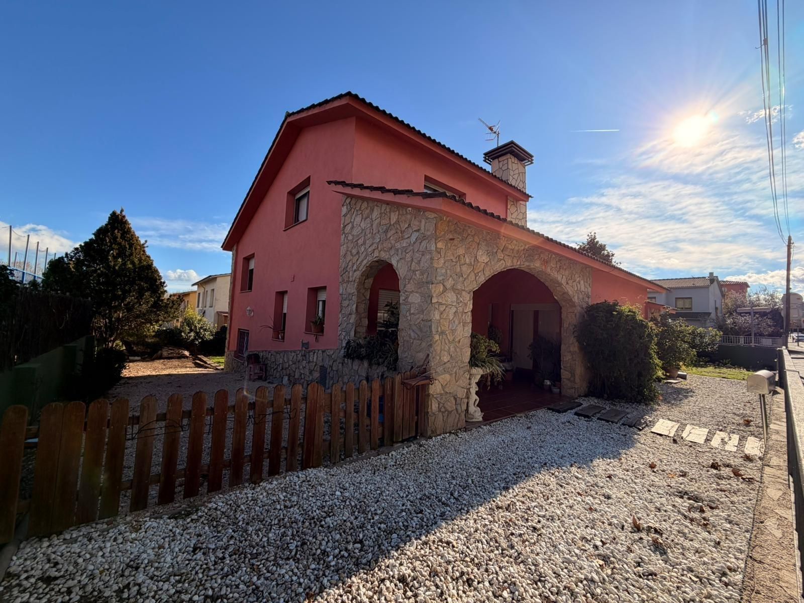 Exterior view of House or chalet for sale in Santa Maria de Palautordera  with Heating and Private garden
