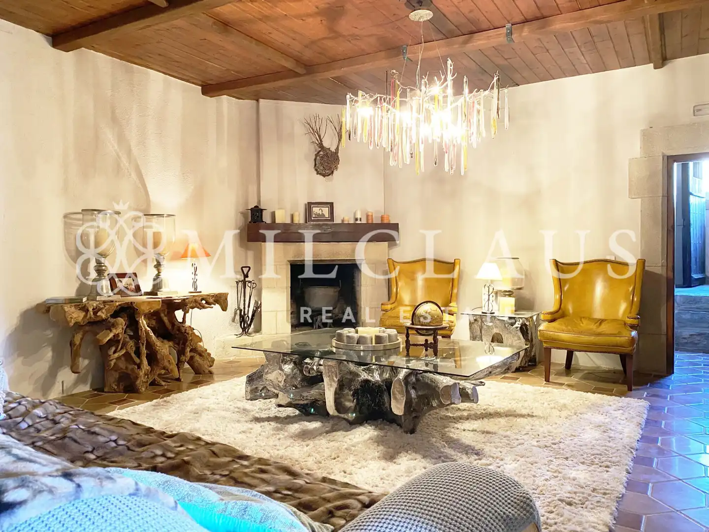 Sala d'estar de Finca rústica en venda en Talamanca amb Aire condicionat, Calefacció i Jardí privat