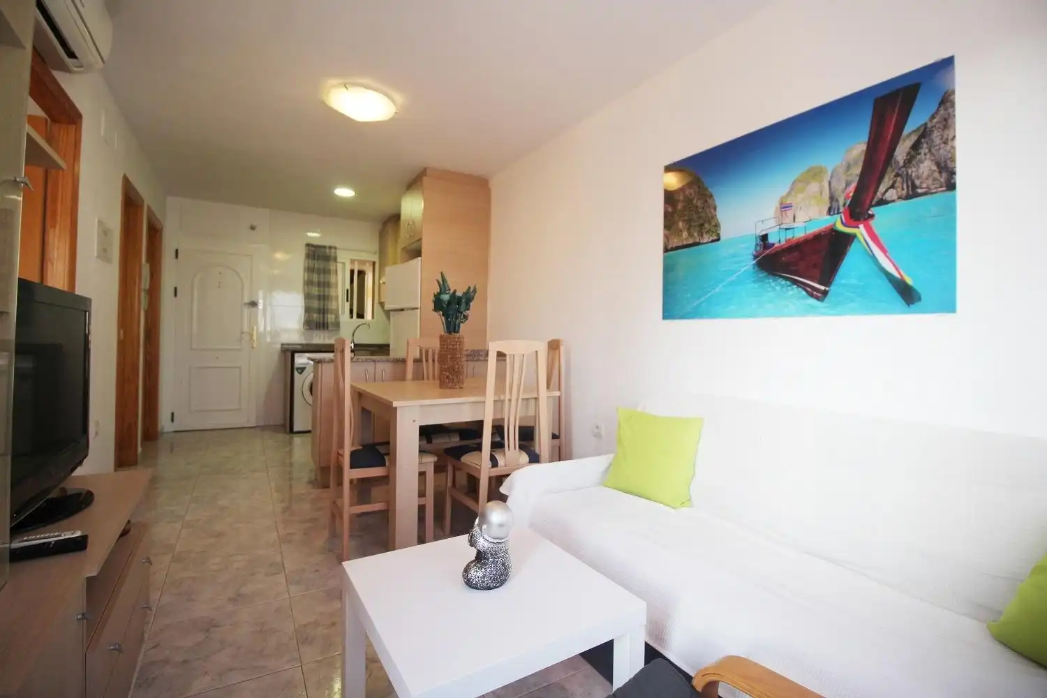 Sala de estar de Piso de alquiler en Oropesa del Mar / Orpesa con Aire acondicionado, Terraza y Amueblado