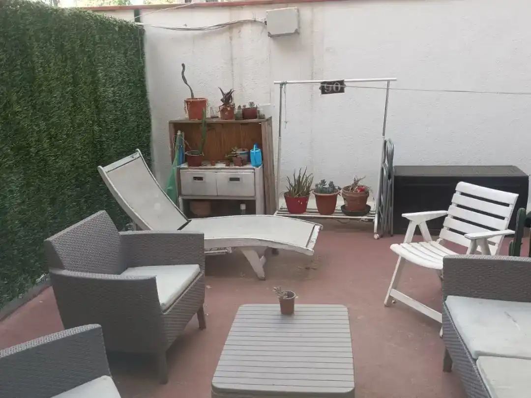 Terrasse von Wohnung zur Miete in Barcelona mit Privatgarten, Parkett und Möbliert