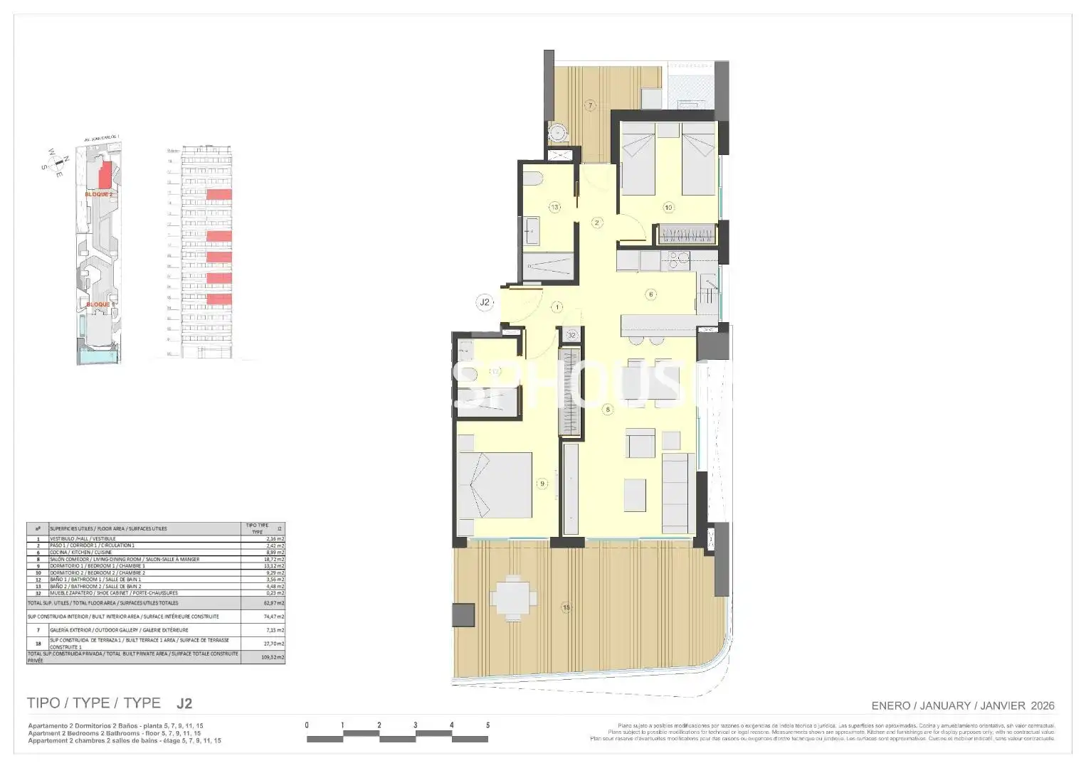 Appartement compact avec terrasse à vendre à Zona Levante - Playa Fossa, imagen 8
